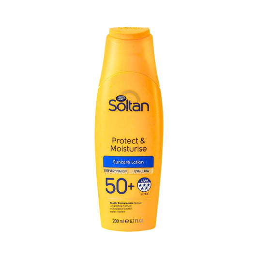 Boots Soltan Protect & Moisturise 50+ Sun Care Lotion, 200ml